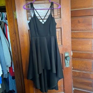 Cute Black High Low Dress